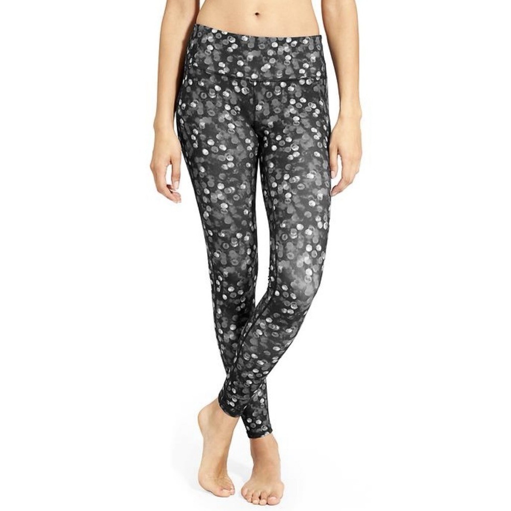 Athleta High Rise Dot Chaturanga Polka Dot Tight Leggings Size Small Gray
